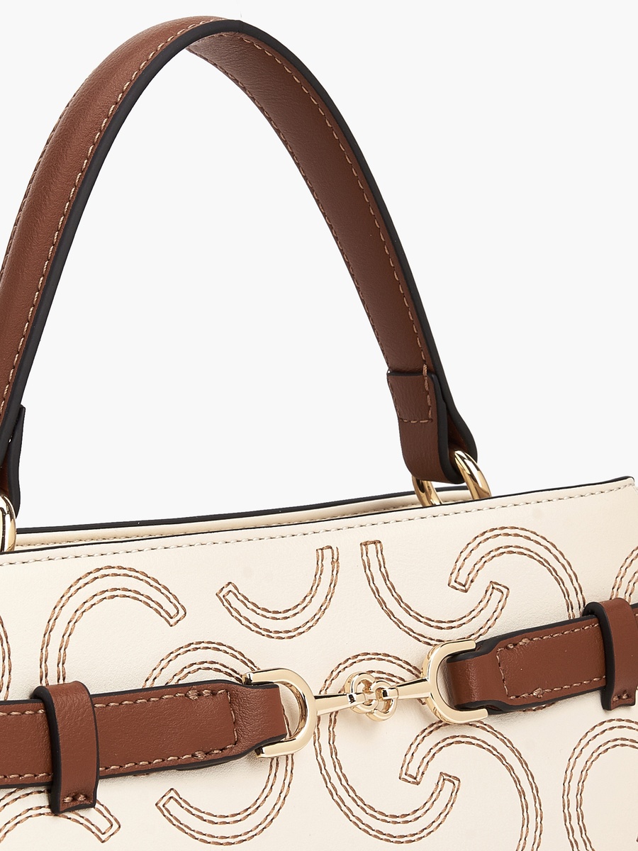 Monogram Embroidered Tote Bag with Adjustable Strap