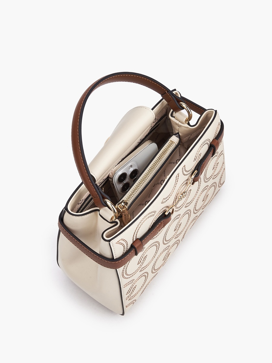 Monogram Embroidered Tote Bag with Adjustable Strap