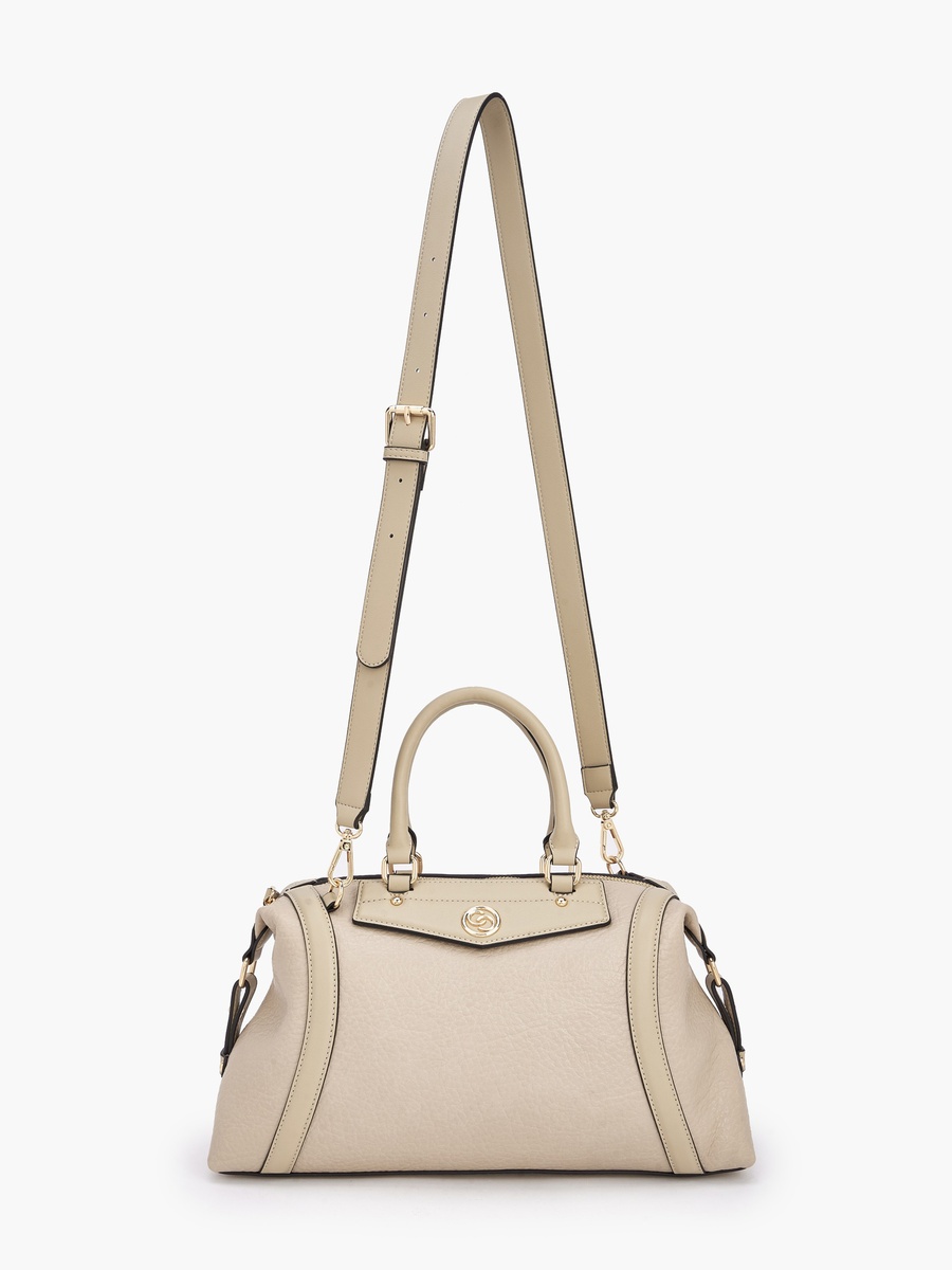 Monogram Embossed Tote Bag with Detachable Strap