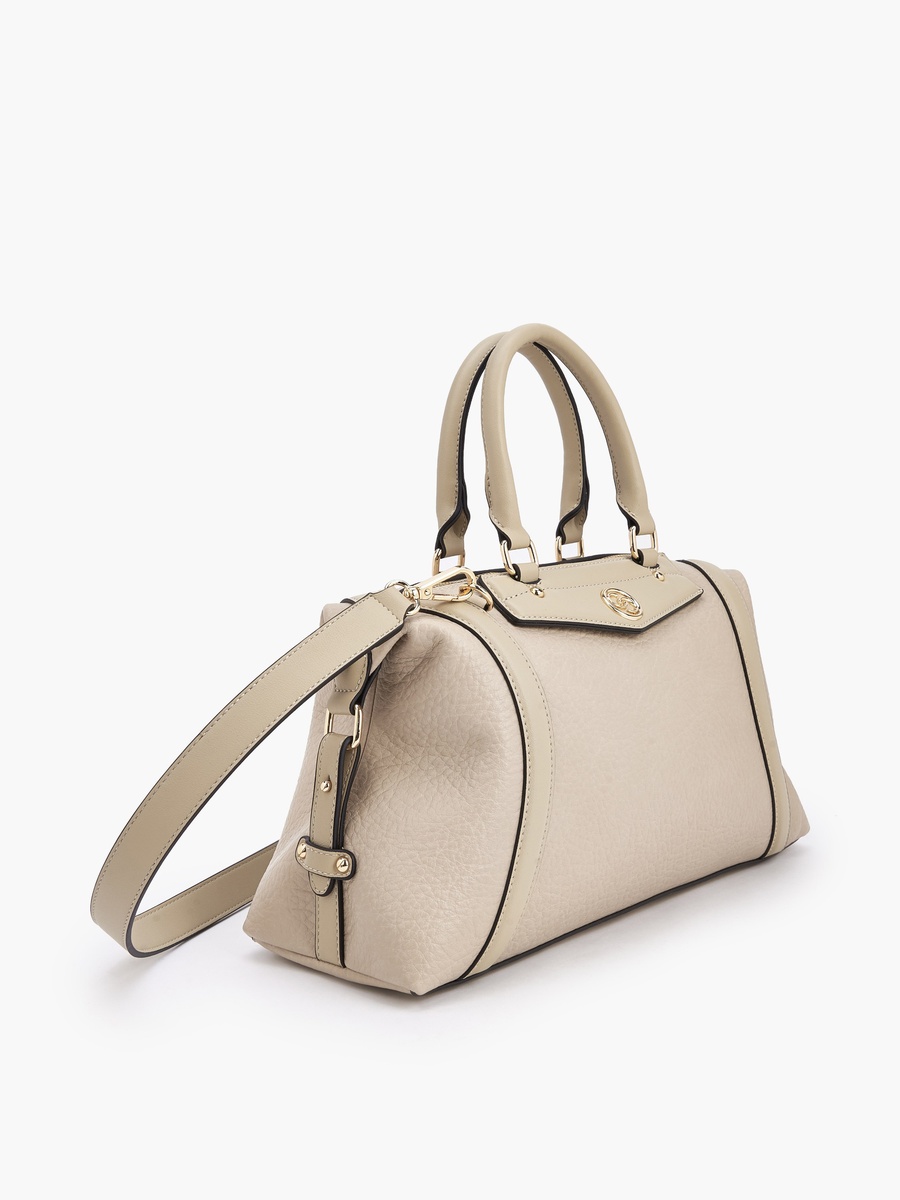 Monogram Embossed Tote Bag with Detachable Strap