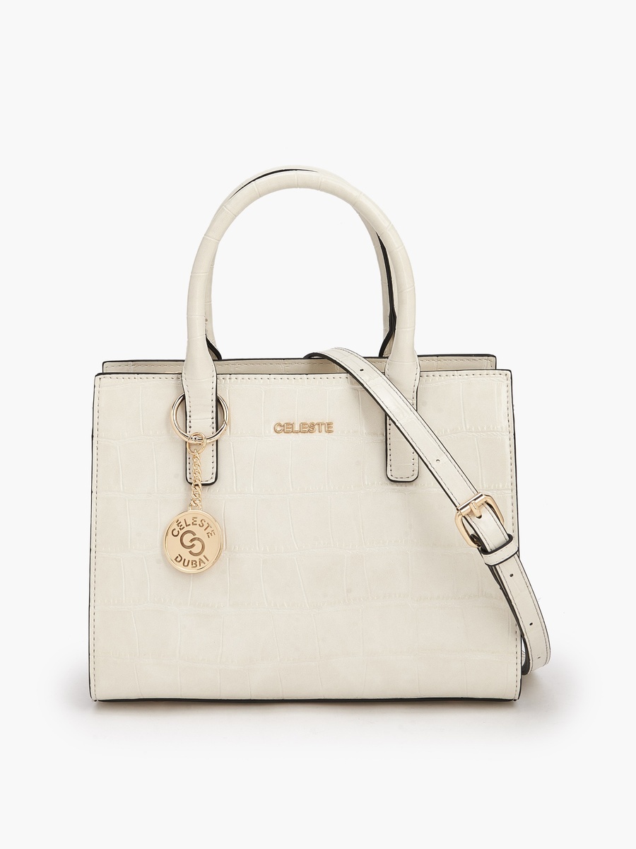 Textured Tote Bag with Double Handle