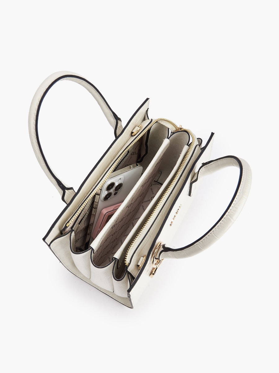 Textured Tote Bag with Double Handle