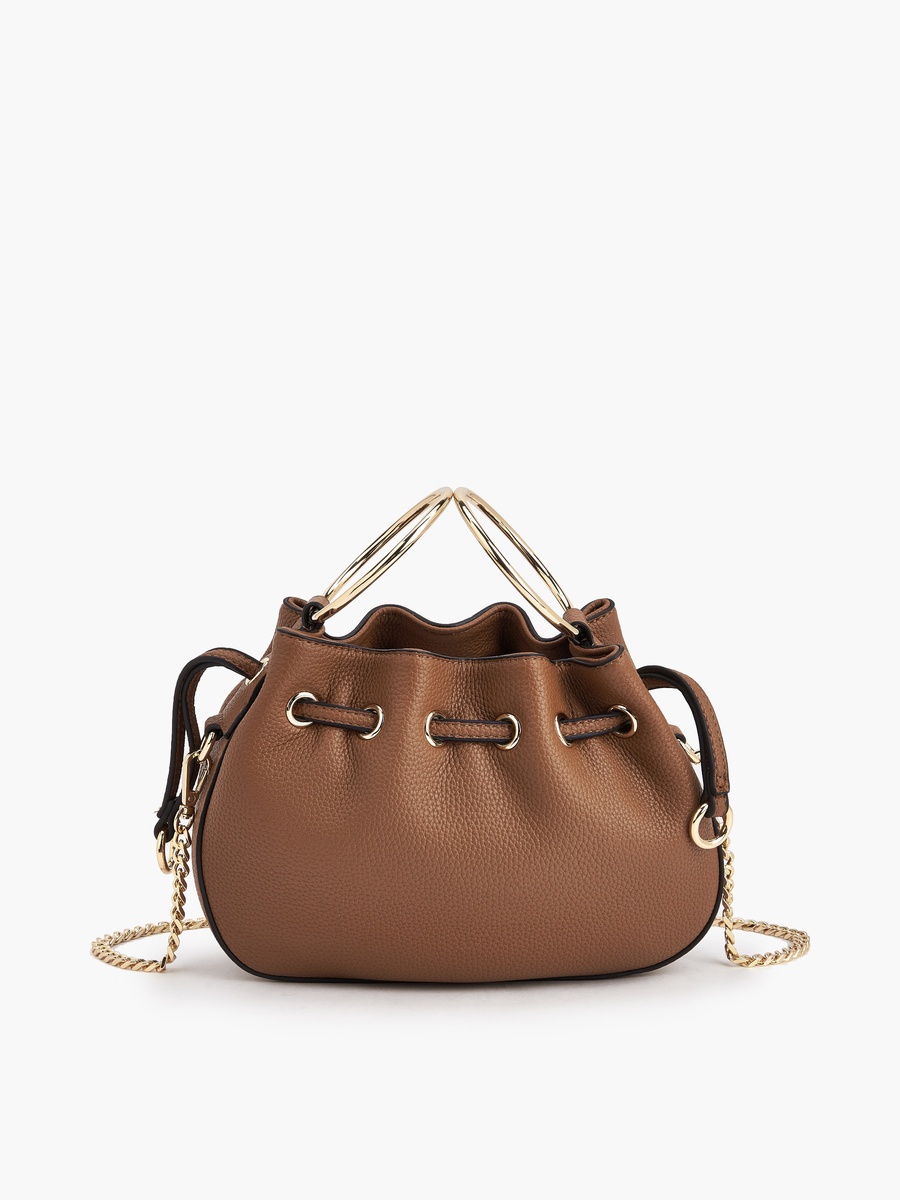Textured Crossbody Bag with Detachable Chain Strap