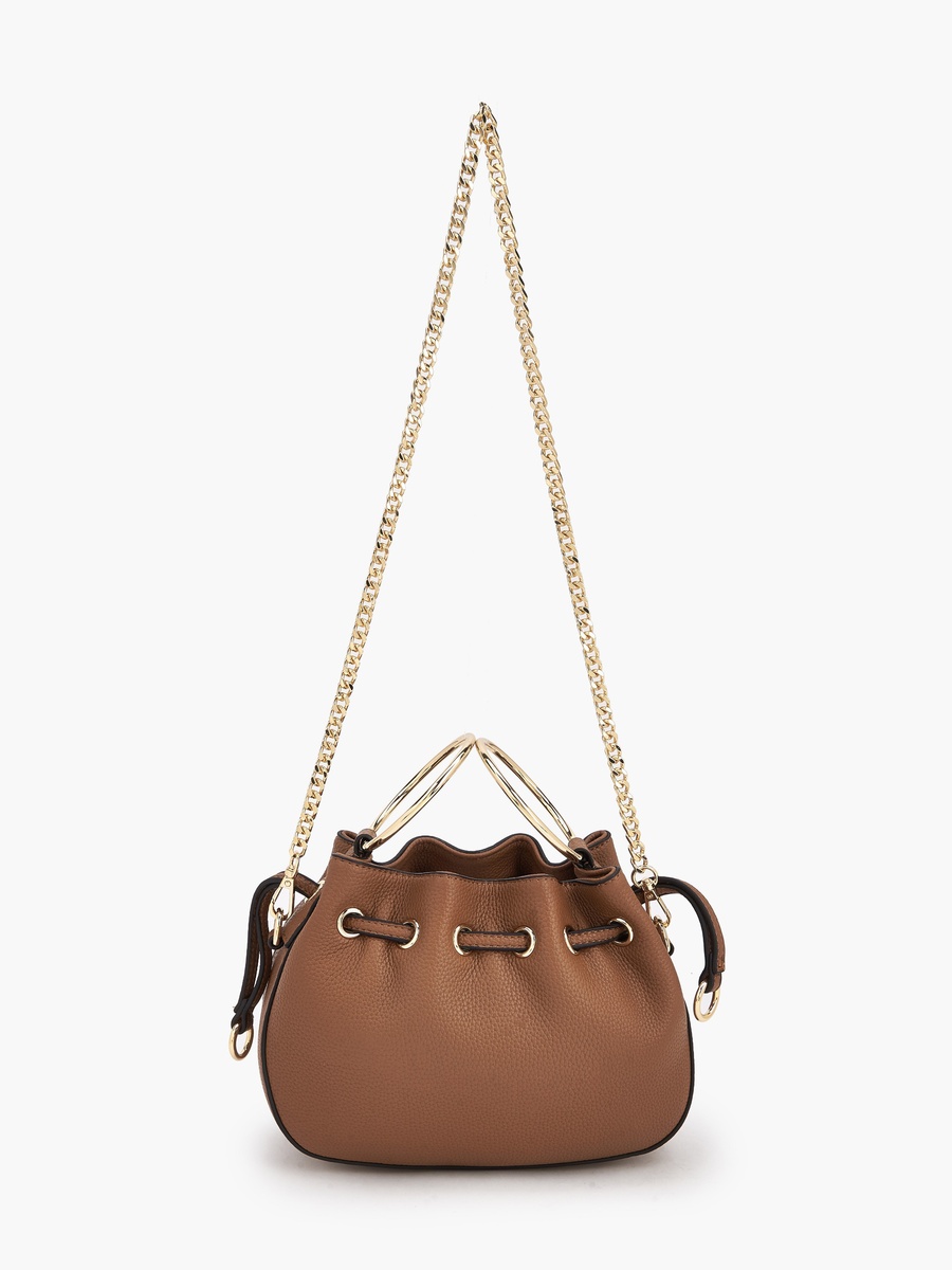 Textured Crossbody Bag with Detachable Chain Strap
