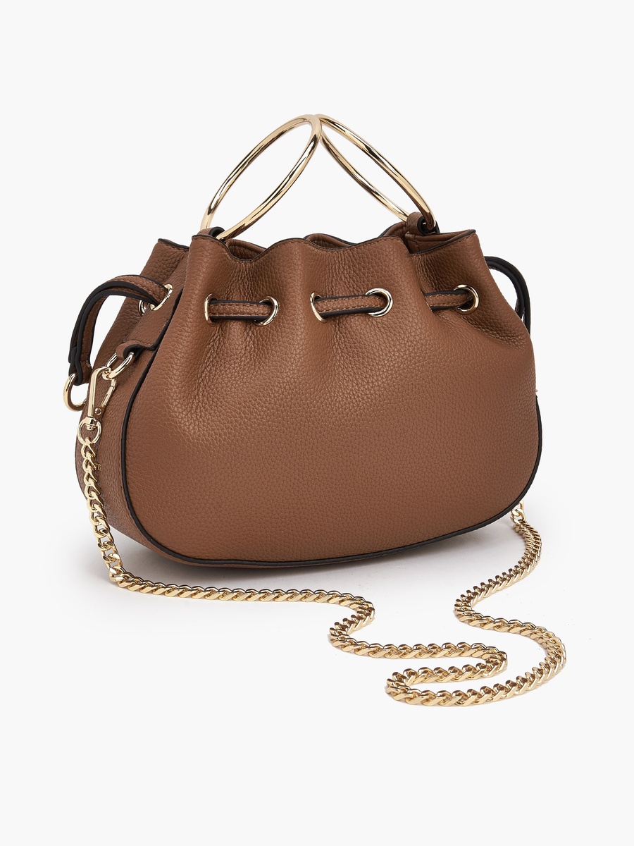 Textured Crossbody Bag with Detachable Chain Strap