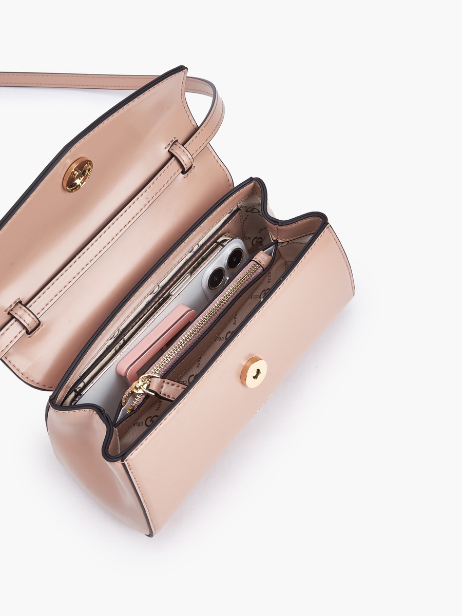 Solid Satchel Bag with Grab Handle