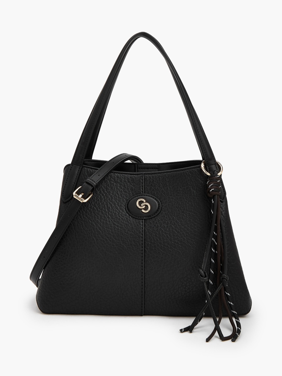 Textured Shoulder Bag with Detachable Strap