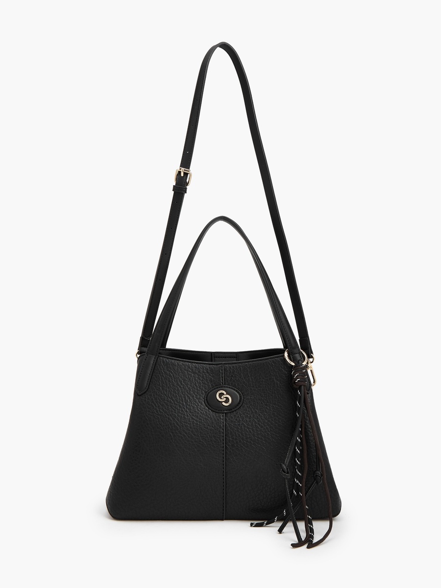 Textured Shoulder Bag with Detachable Strap