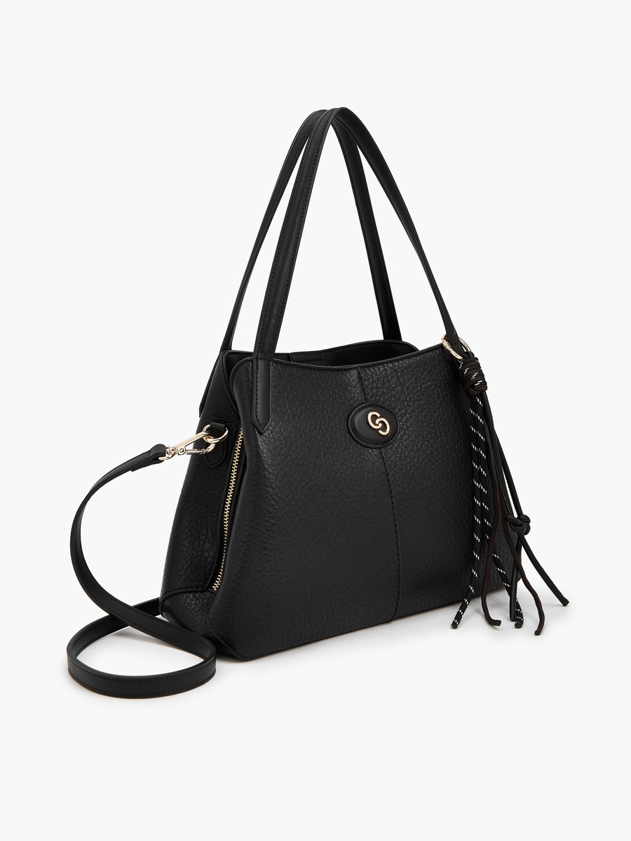 Textured Shoulder Bag with Detachable Strap