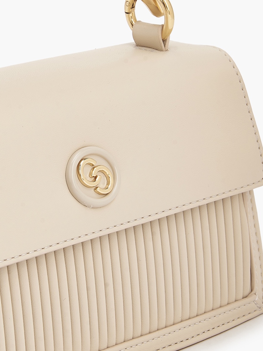 Pleated Satchel Bag with Grab Handle