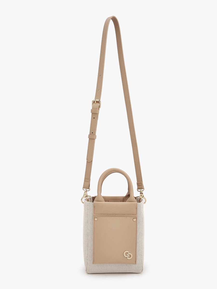 Textured Crossbody Bag with Double Handle