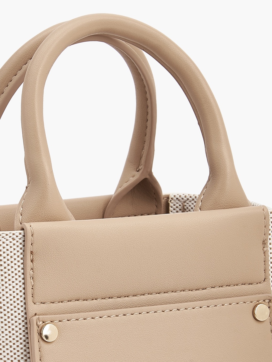 Textured Crossbody Bag with Double Handle