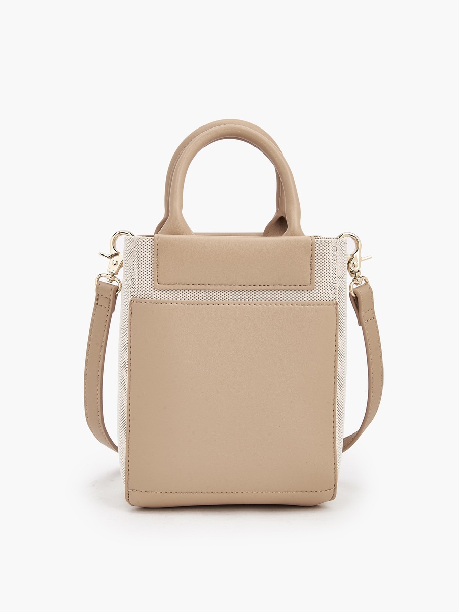 Textured Crossbody Bag with Double Handle