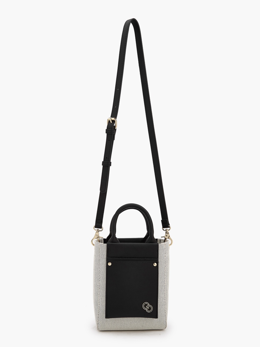 Textured Crossbody Bag with Double Handle