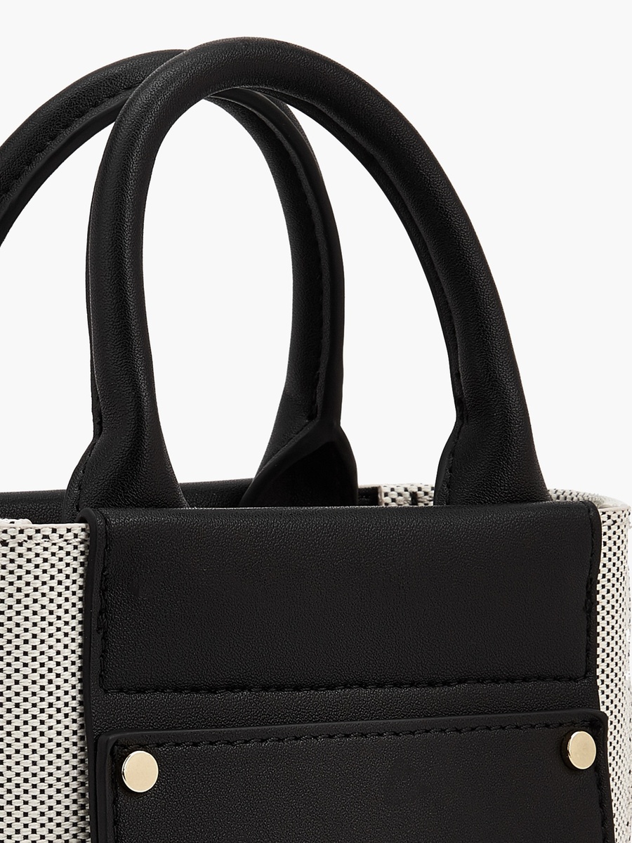 Textured Crossbody Bag with Double Handle