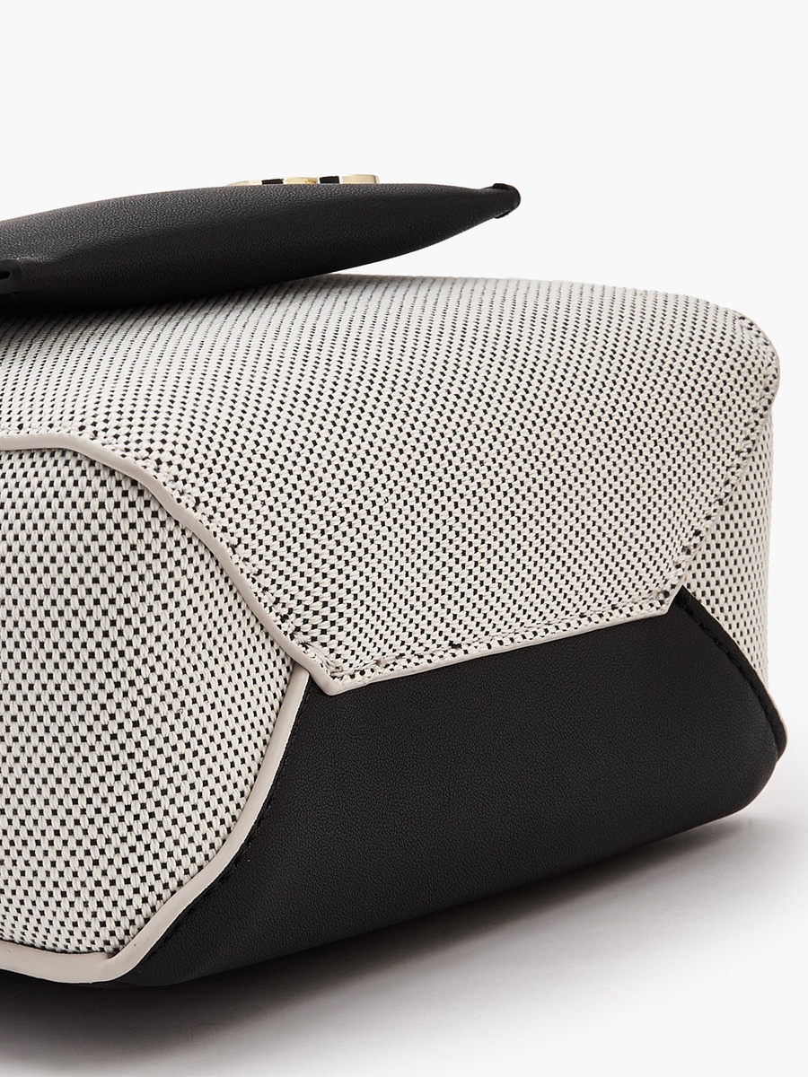 Textured Crossbody Bag with Double Handle