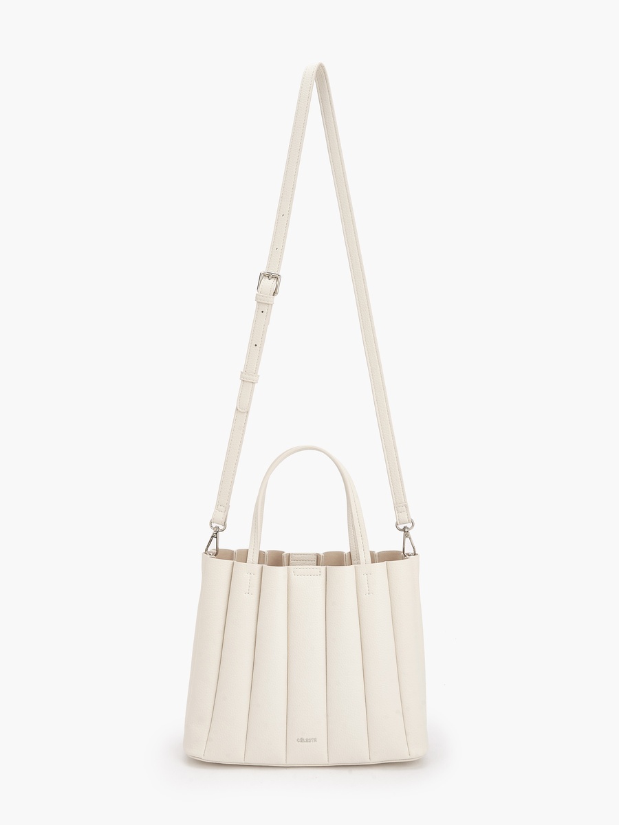 Pleated Tote Bag with Pouch