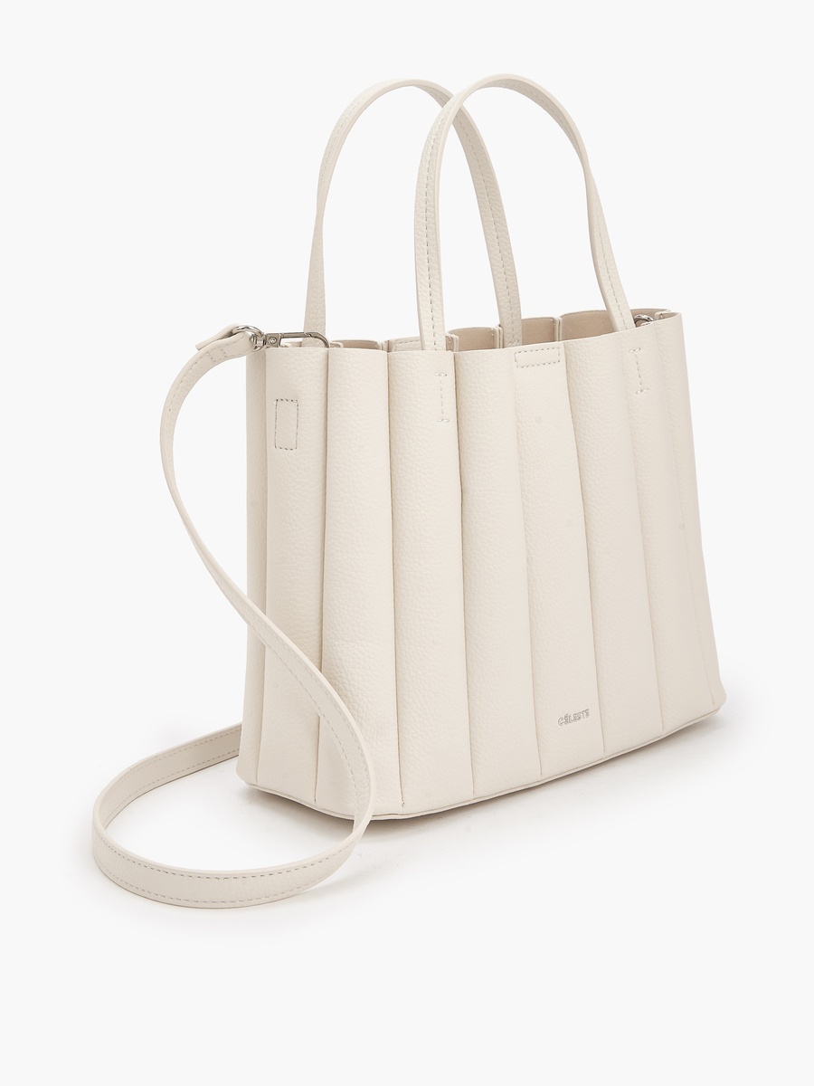 Pleated Tote Bag with Pouch