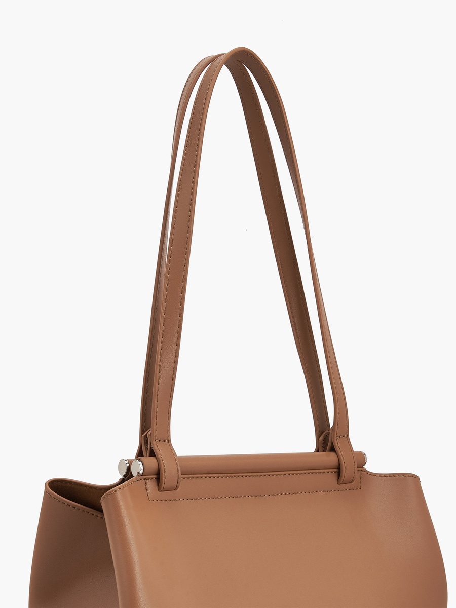 Solid Shoulder Bag with Double Handle