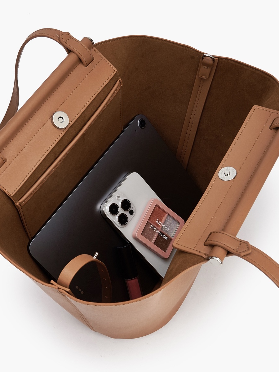 Solid Shoulder Bag with Double Handle