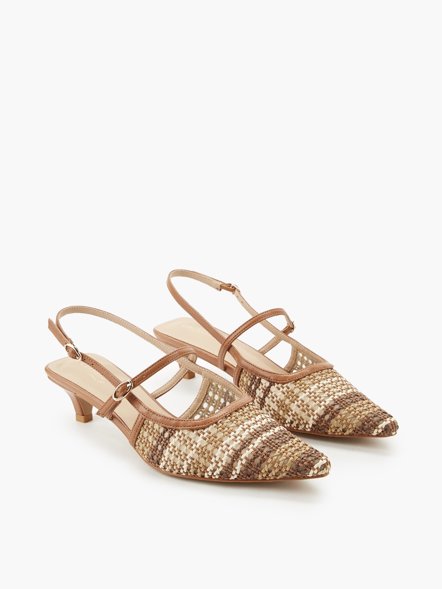 Women Textured Kitten Heel Shoes