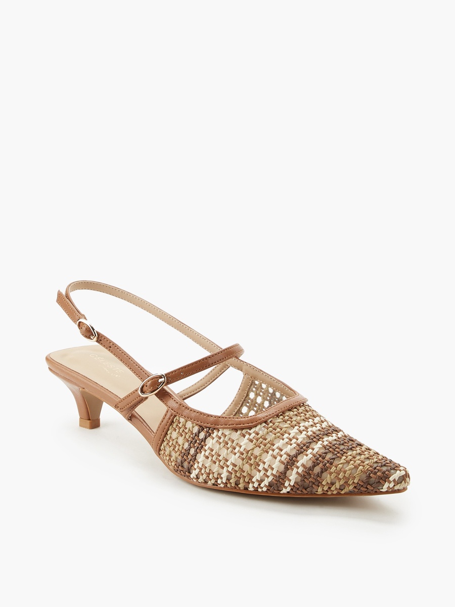 Women Textured Kitten Heel Shoes