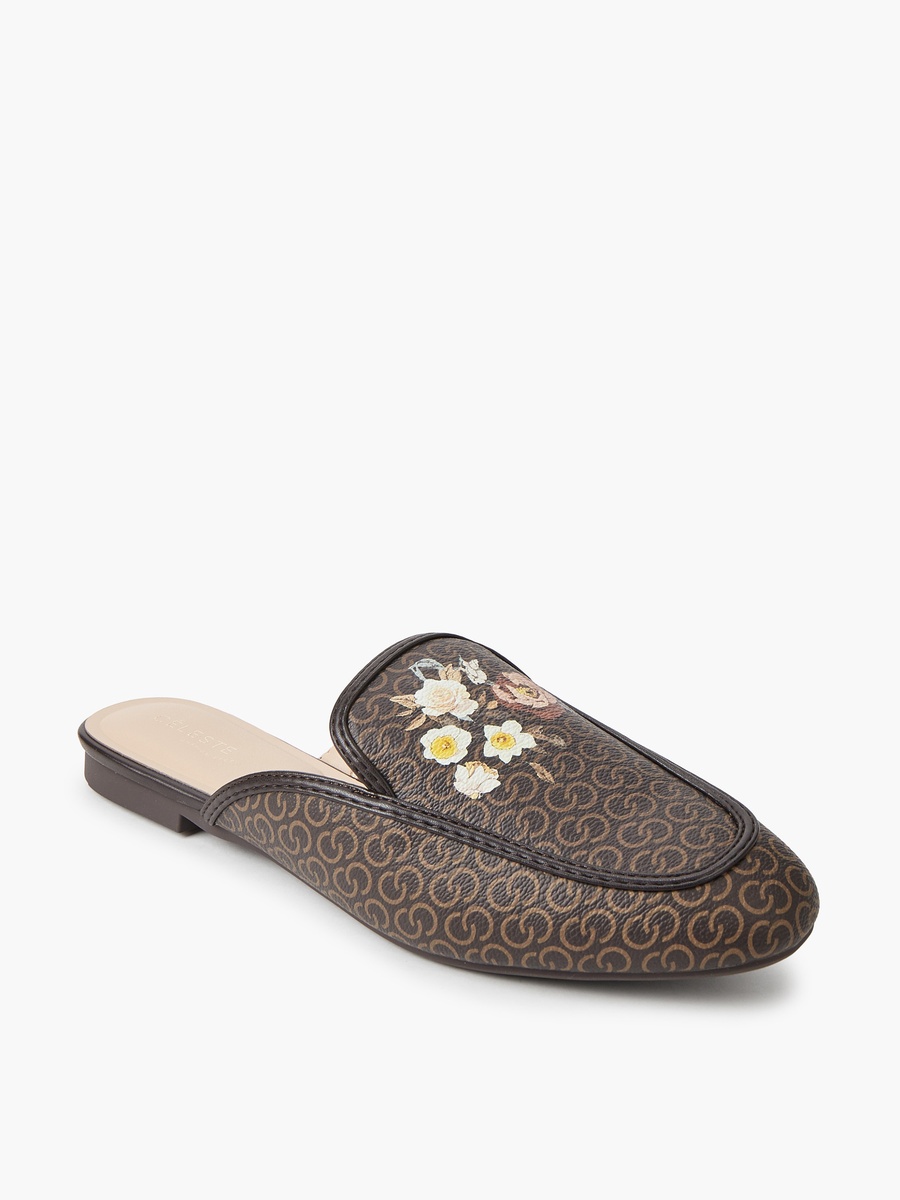 Women Monogram Floral Print Mules