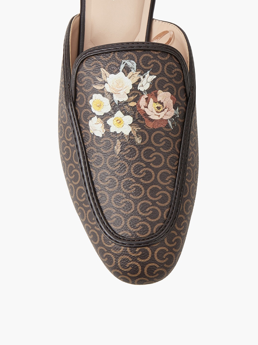 Women Monogram Floral Print Mules