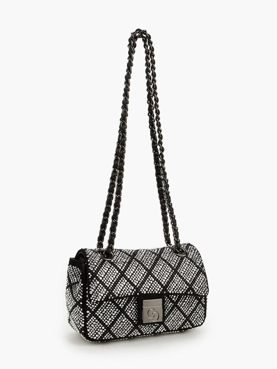 Embellished Crossbody Bag with Chain Strap