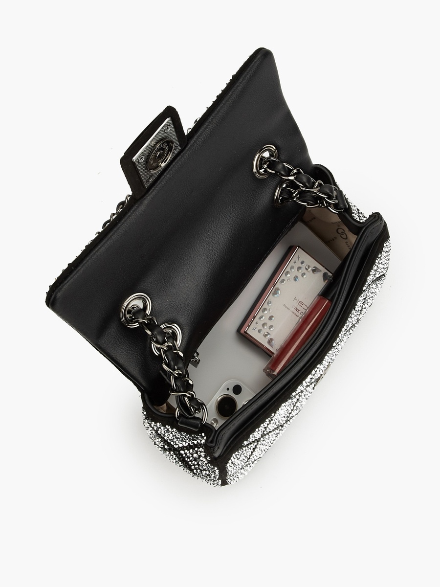 Embellished Crossbody Bag with Chain Strap