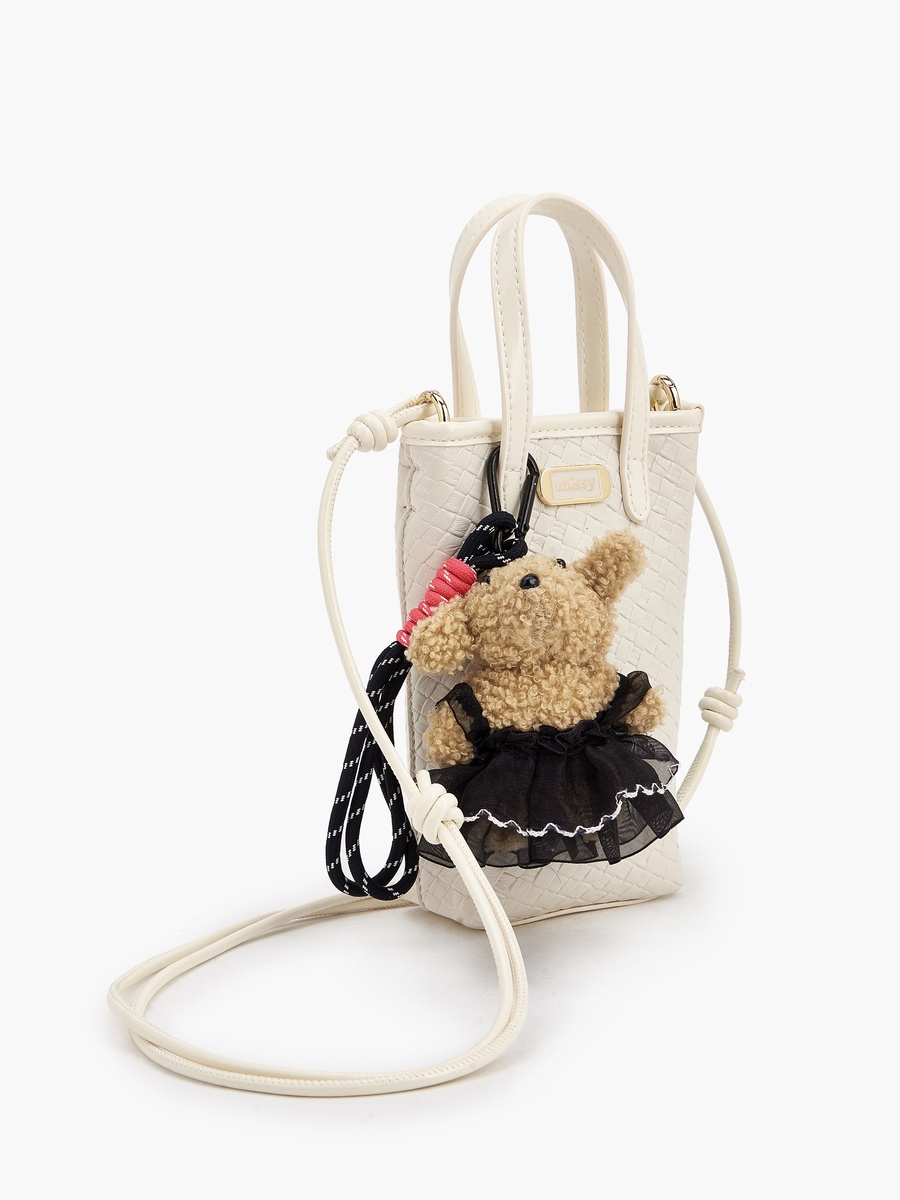 Textured Crossbody Bag with Detachable Strap
