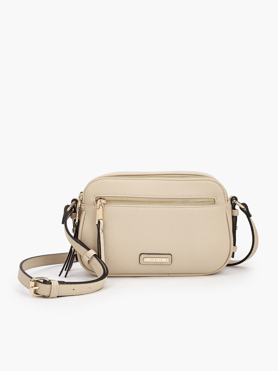 Textured Crossbody Bag with Adjustable Strap