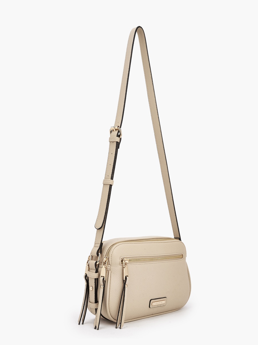 Textured Crossbody Bag with Adjustable Strap