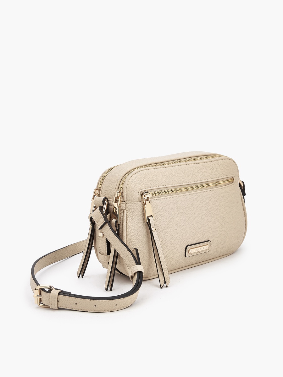 Textured Crossbody Bag with Adjustable Strap