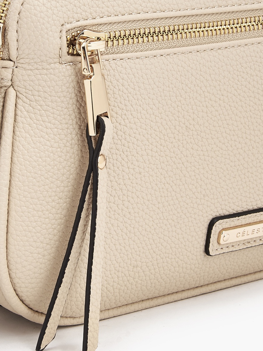 Textured Crossbody Bag with Adjustable Strap
