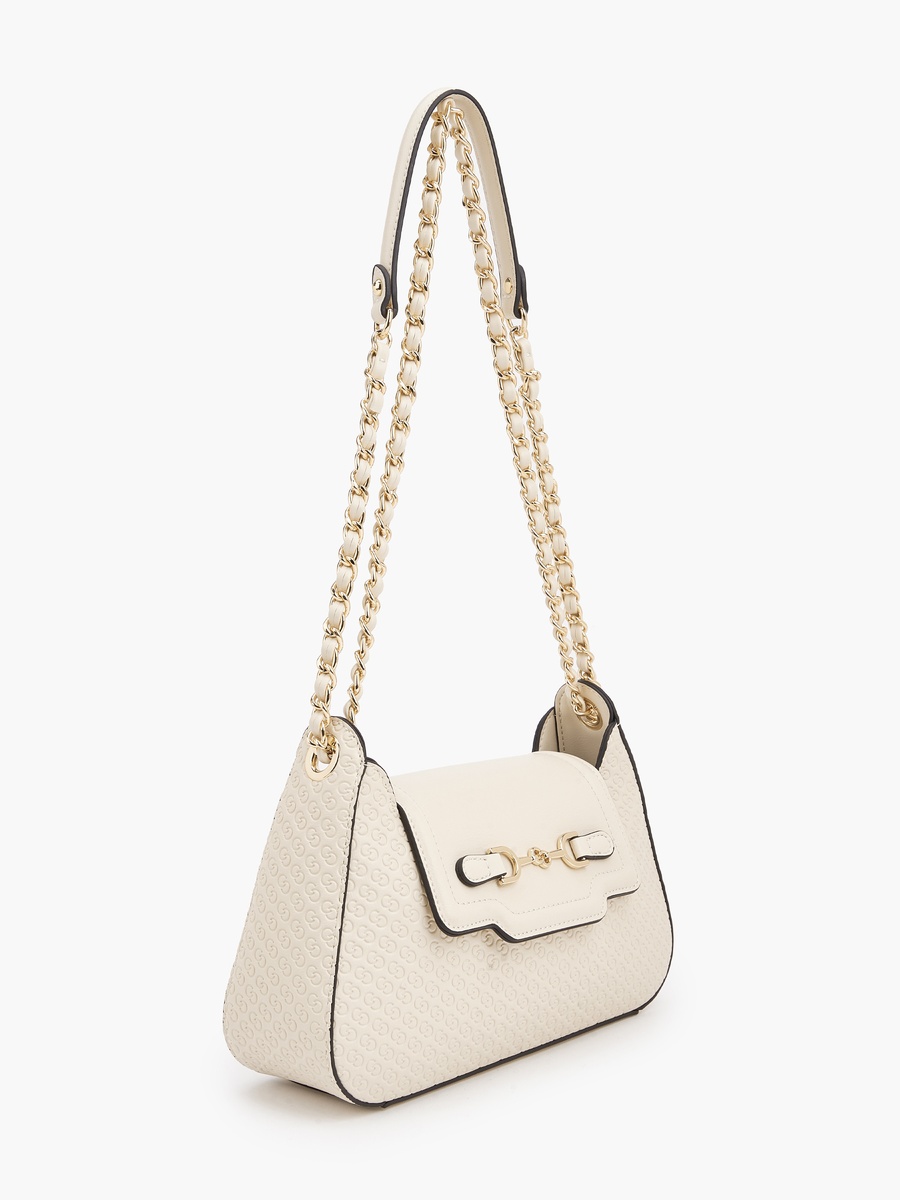 Monogram Embossed Crossbody Bag with Chain Strap