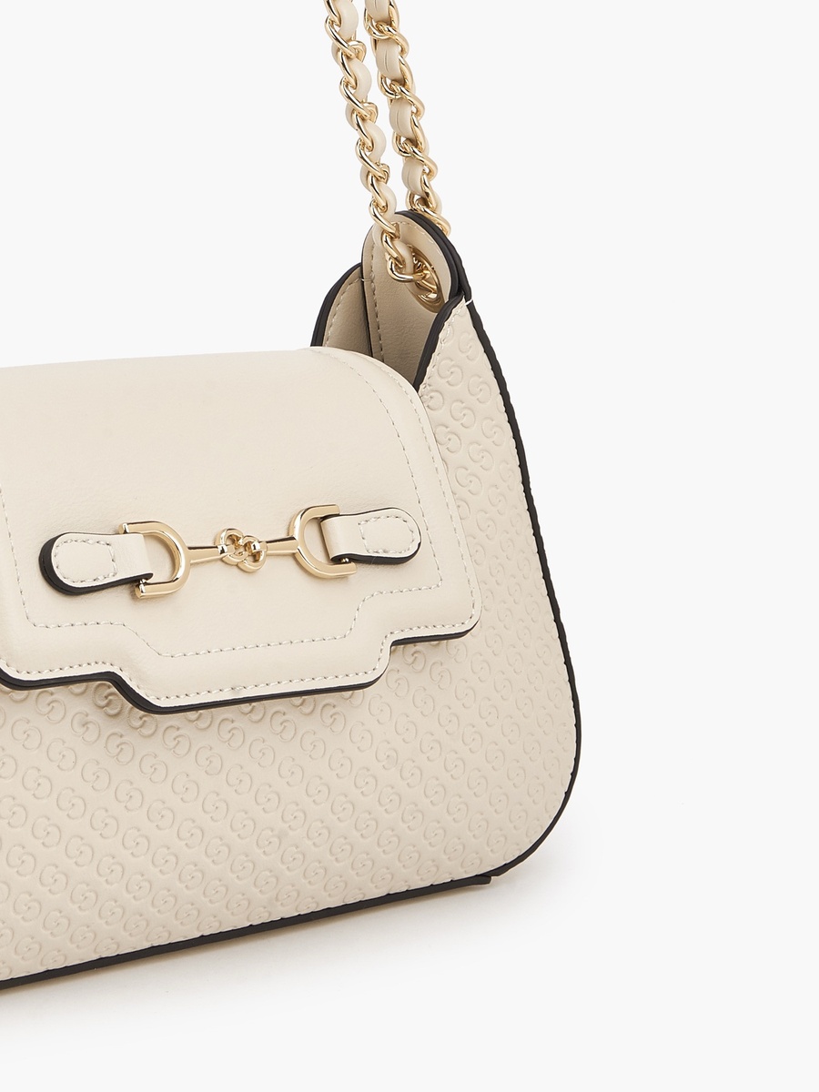 Monogram Embossed Crossbody Bag with Chain Strap