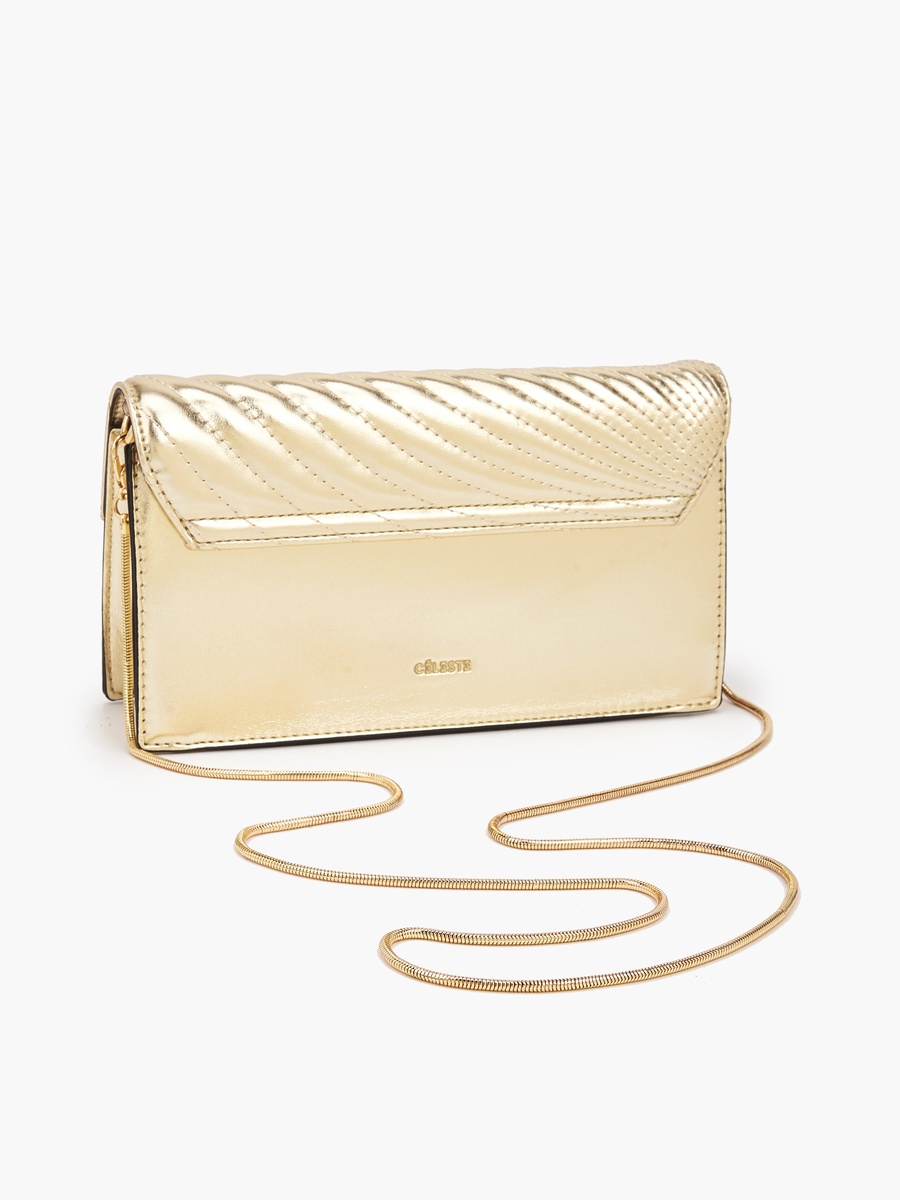 Quilted Crossbody Bag with Detachable Chain Strap