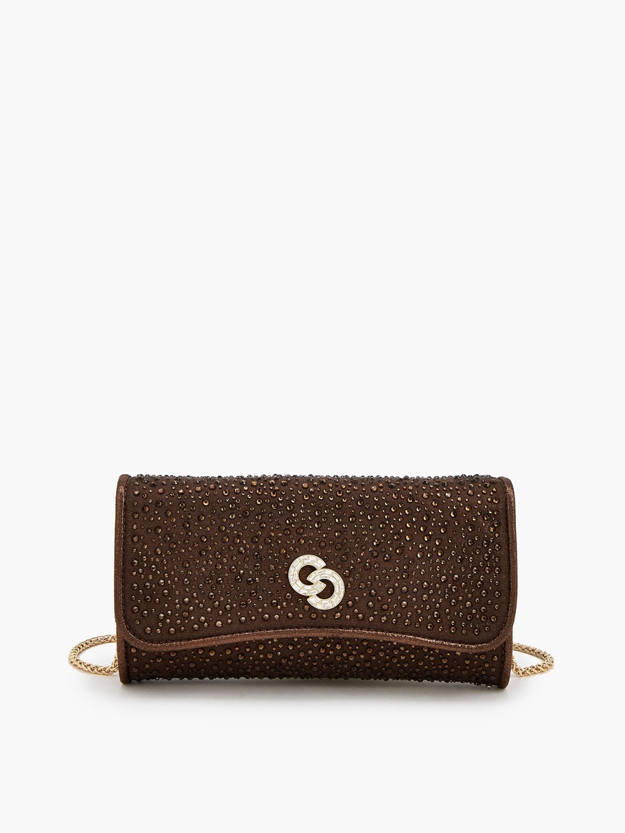 Embellished Crossbody Bag with Detachable Chain Strap
