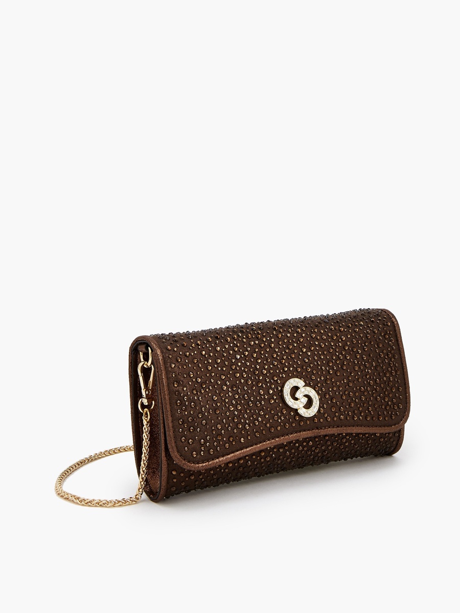 Embellished Crossbody Bag with Detachable Chain Strap