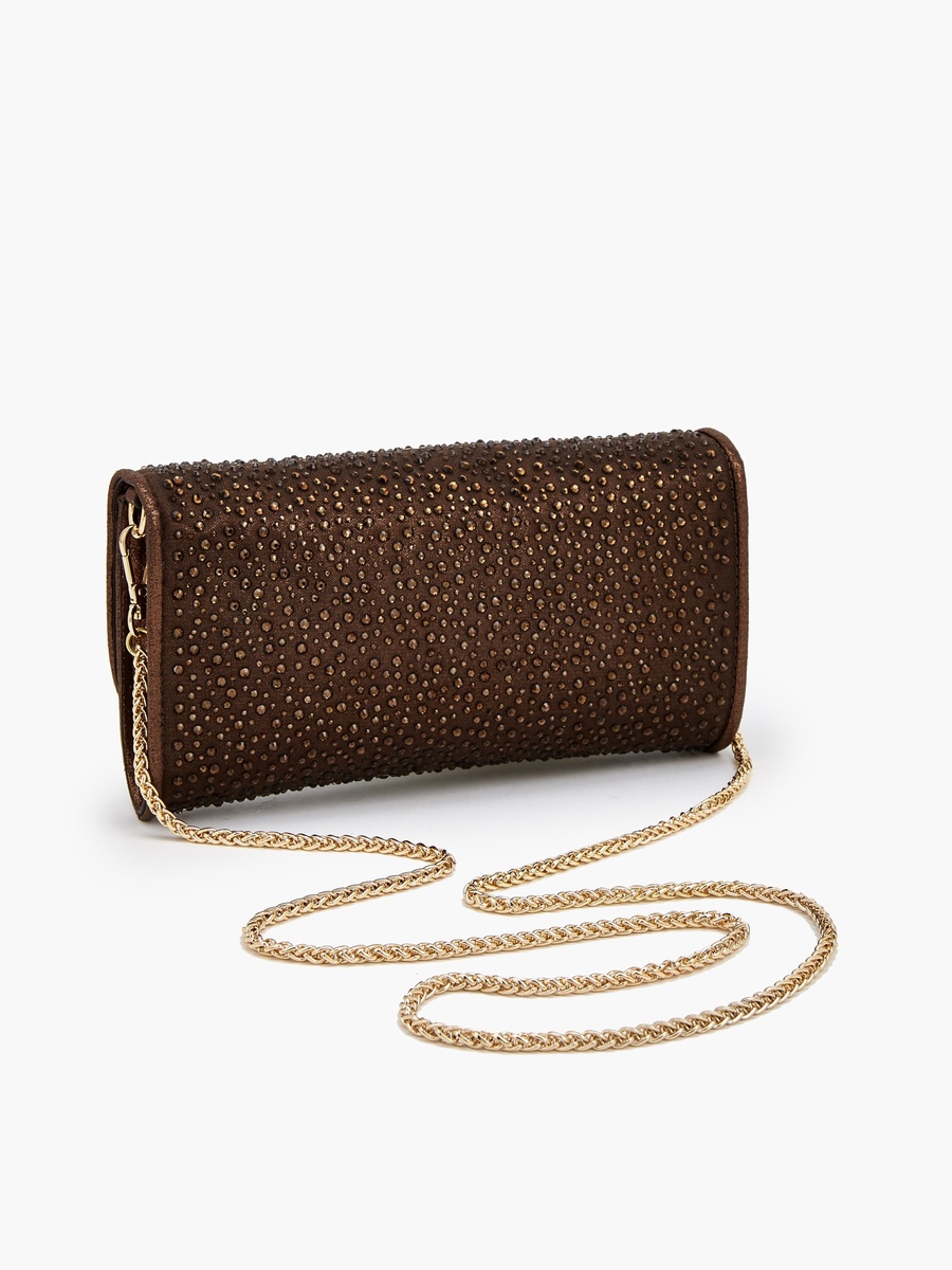 Embellished Crossbody Bag with Detachable Chain Strap