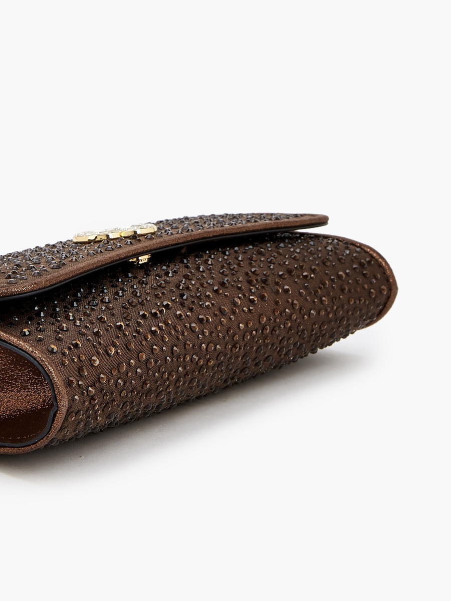 Embellished Crossbody Bag with Detachable Chain Strap