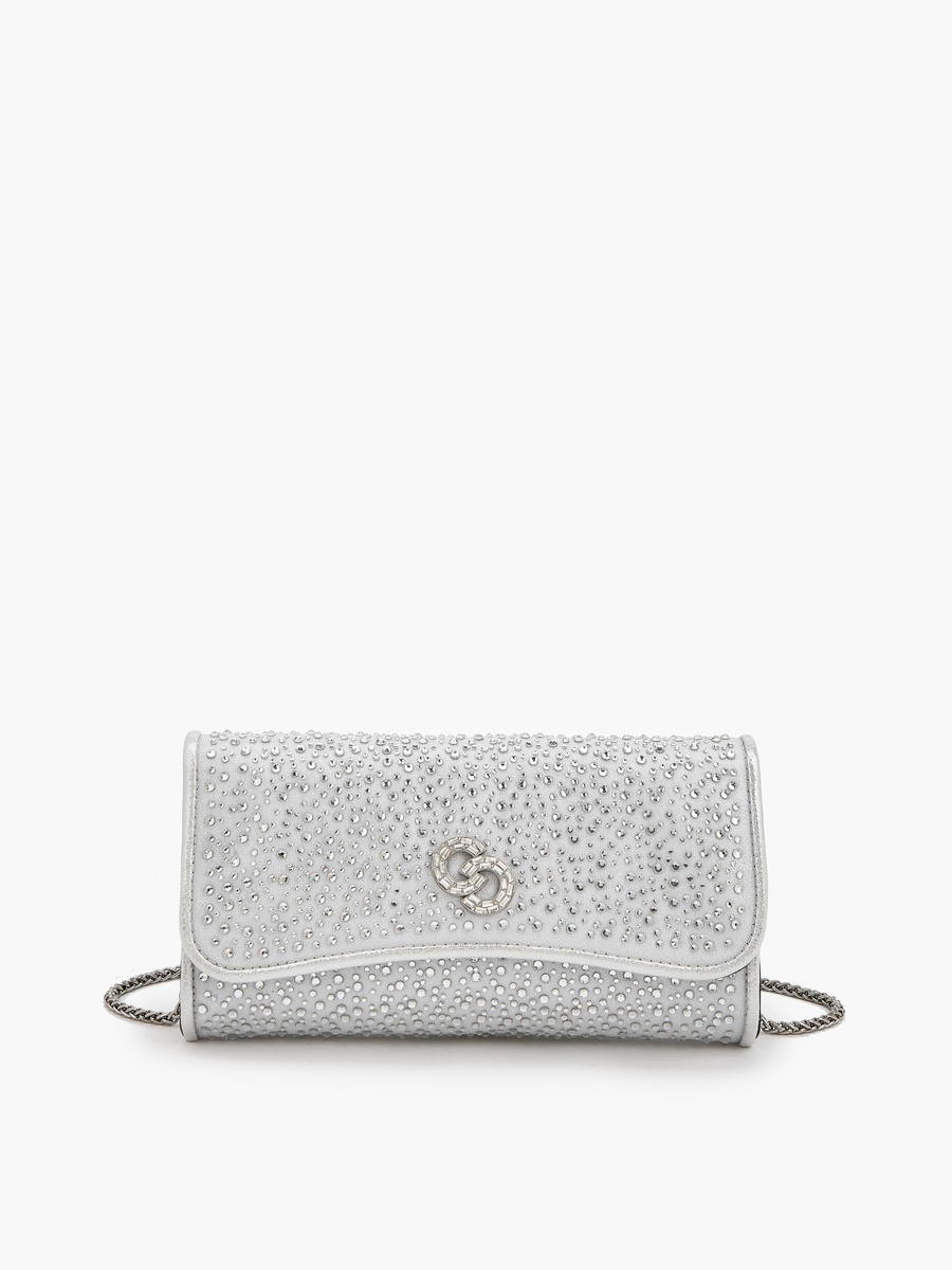 Embellished Crossbody Bag with Detachable Chain Strap