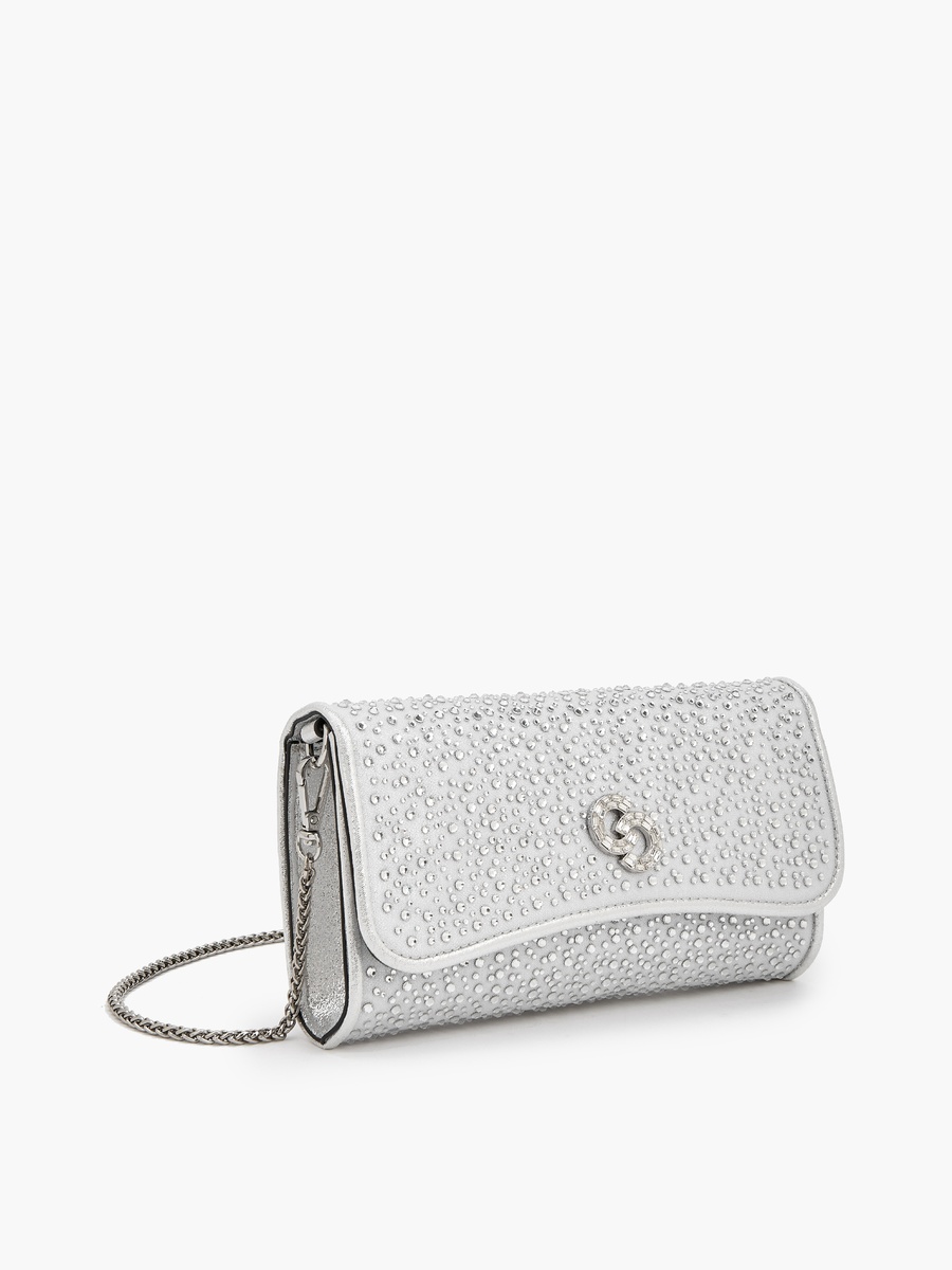 Embellished Crossbody Bag with Detachable Chain Strap