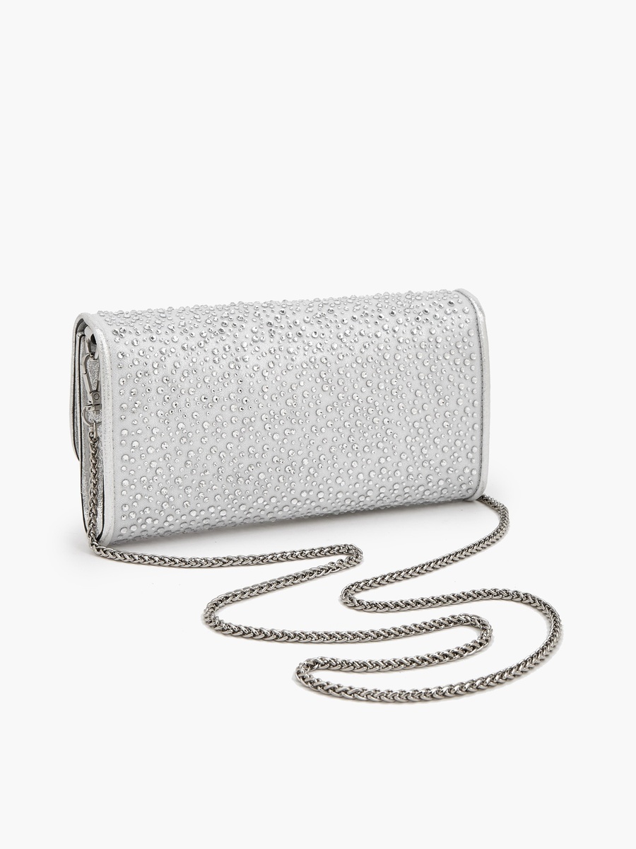 Embellished Crossbody Bag with Detachable Chain Strap