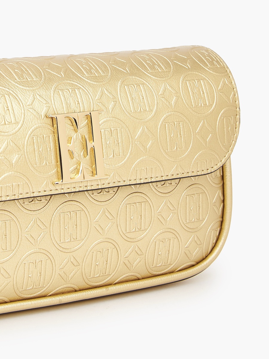 Monogram Debossed Crossbody Bag with Chain Strap