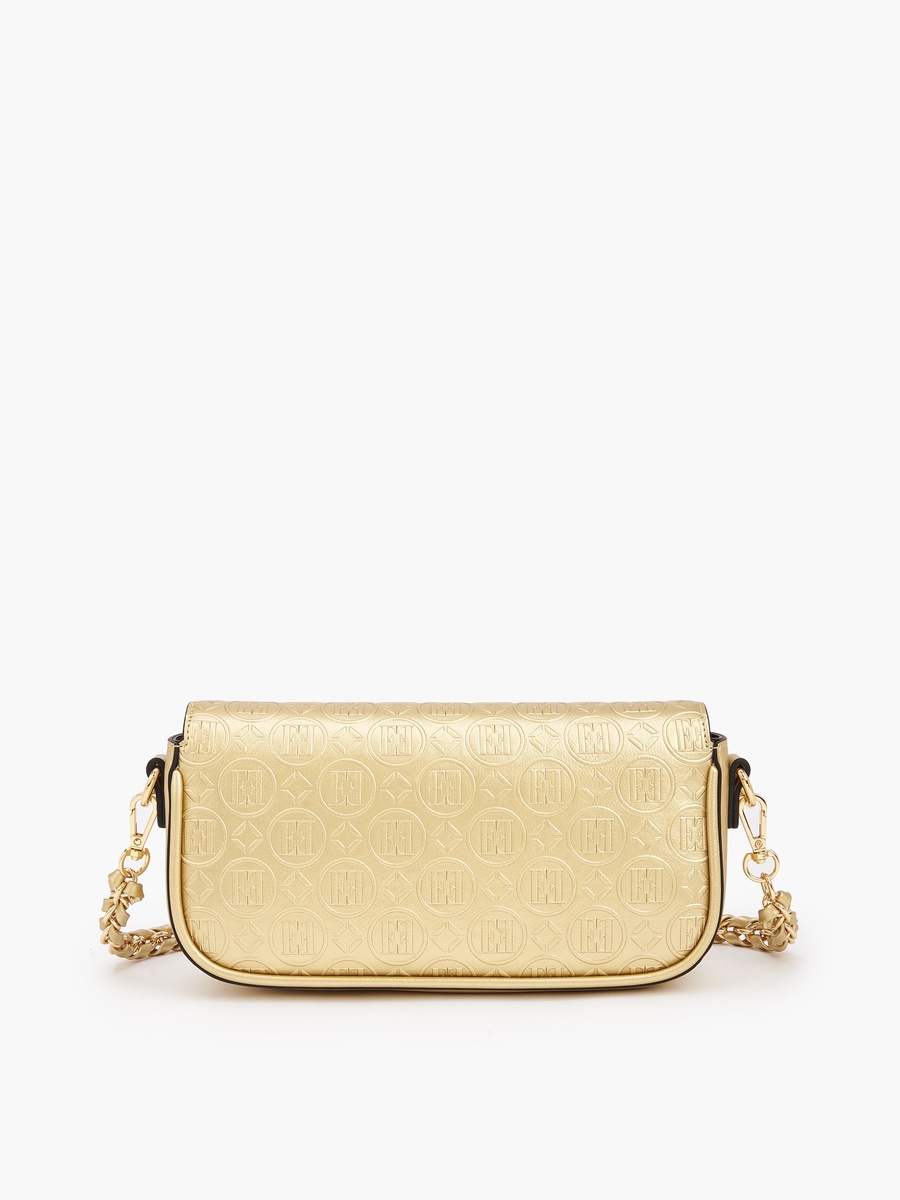 Monogram Debossed Crossbody Bag with Chain Strap