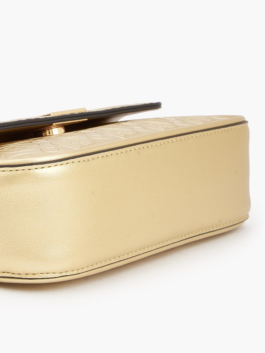 Monogram Debossed Crossbody Bag with Chain Strap