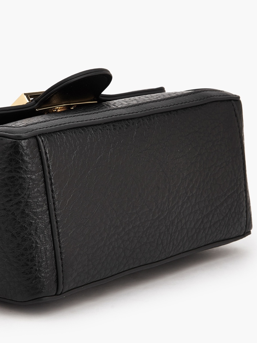 Textured Crossbody Bag with Button Closure