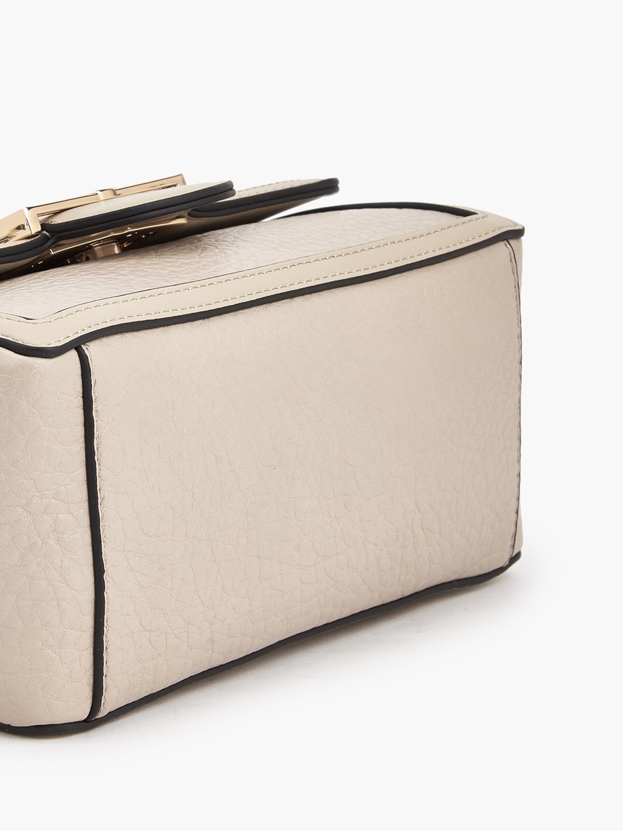 Textured Crossbody Bag with Button Closure